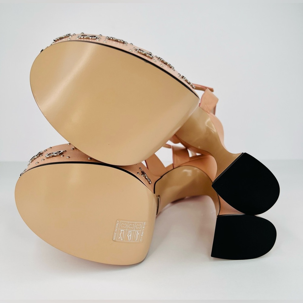 GUCCI JANAYA INTERLOCKING G PLATFORM PLATO ANKLE STRAP STUD SANDALS SIZE EU 40.5 - Picture 6 of 13